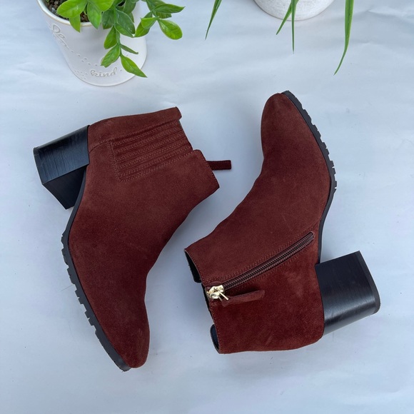 Aquatalia suede leather booties size 5.5 women rich color - Picture 7 of 7